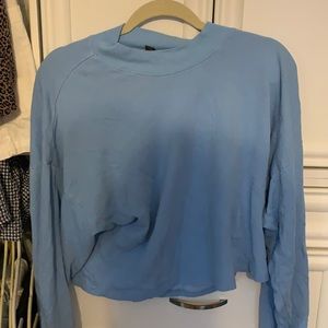 Womens Cropped Blue Sweater
